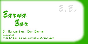 barna bor business card